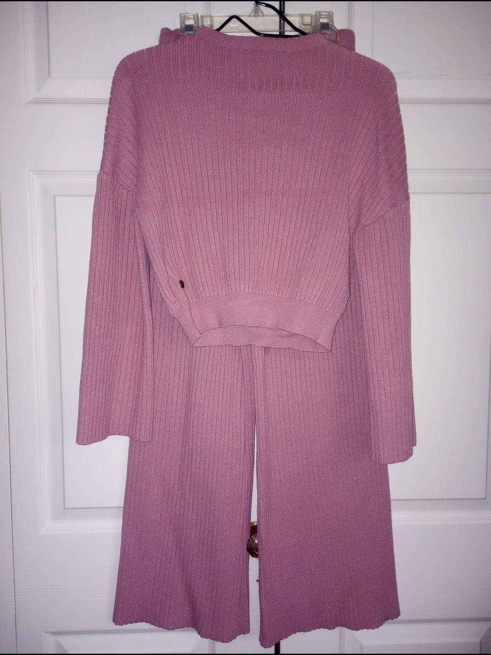 Faded by BKE Dusty Rose Ribbed Knit Lounge Set M Pants S Sweater